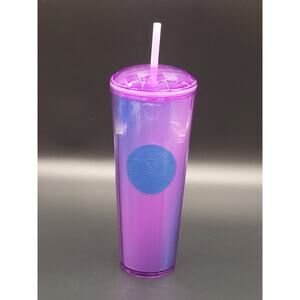 Starbucks Purple Kaleidescope Tumbler Dome Cold Cup 24 oz Summer 2022 Iridescent